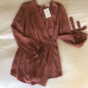 Long sleeve romper | small | dusty rose